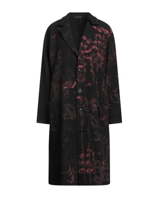 Y's Yohji Yamamoto Black Coat Wool, Polyester, Acrylic, Nylon