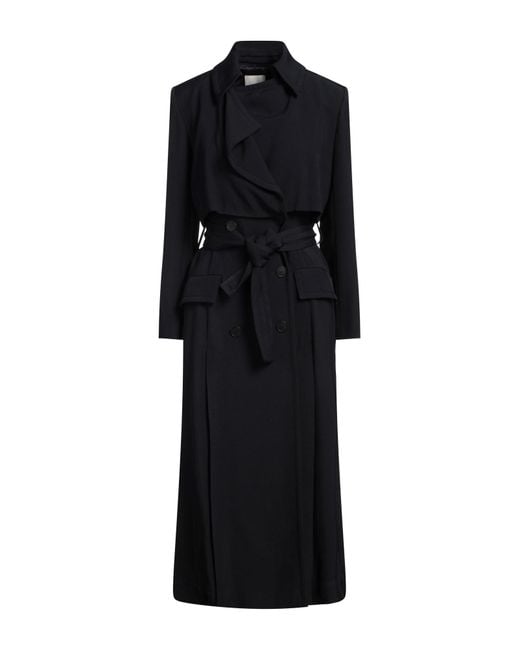 Sandro Black Overcoat & Trench Coat