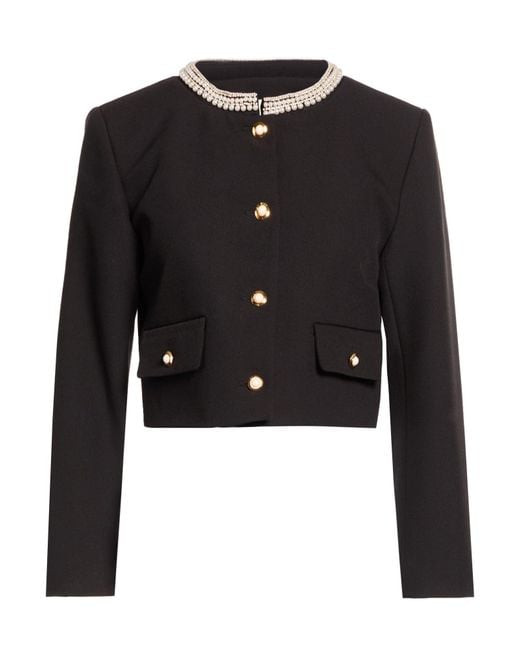 Sandro Black Jacket Polyester, Elastane