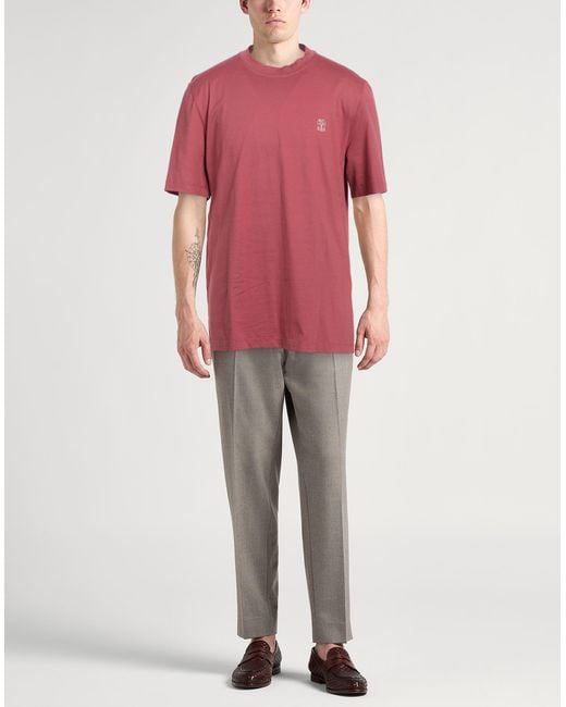 Brunello Cucinelli Pink T-shirt for men
