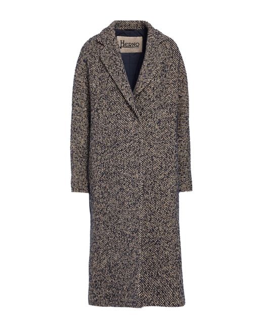 Herno Gray Midnight Coat Wool, Acrylic, Polyester, Polyamide, Elastane