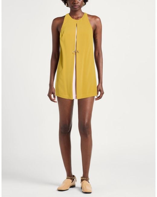 Elisabetta Franchi Yellow Mini Dress Polyester, Elastane