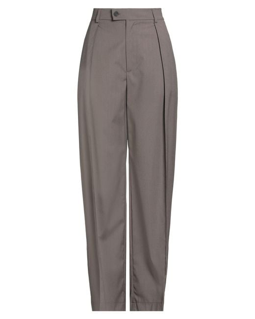 SKILLS & GENES Gray Pants Polyester, Viscose, Wool, Elastane