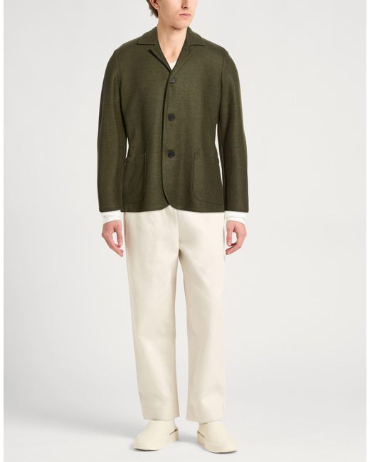 Harris Wharf London Green Military Jacket Linen, Cotton for men