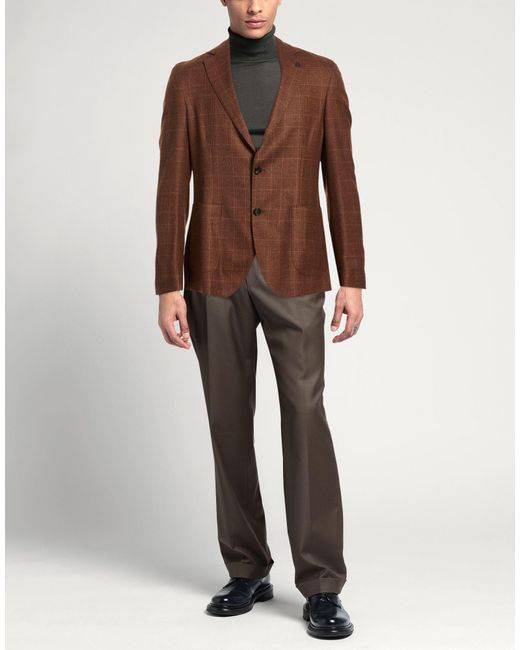 BRERAS Milano Brown Dark Blazer Virgin Wool for men