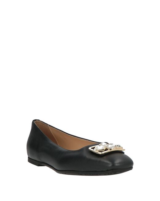 Baldinini Black Ballet Flats Leather