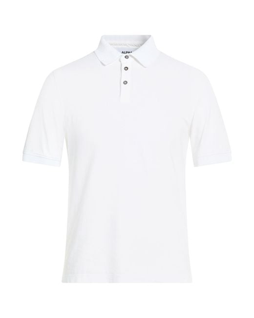 Alpha Studio White Polo Shirts for men