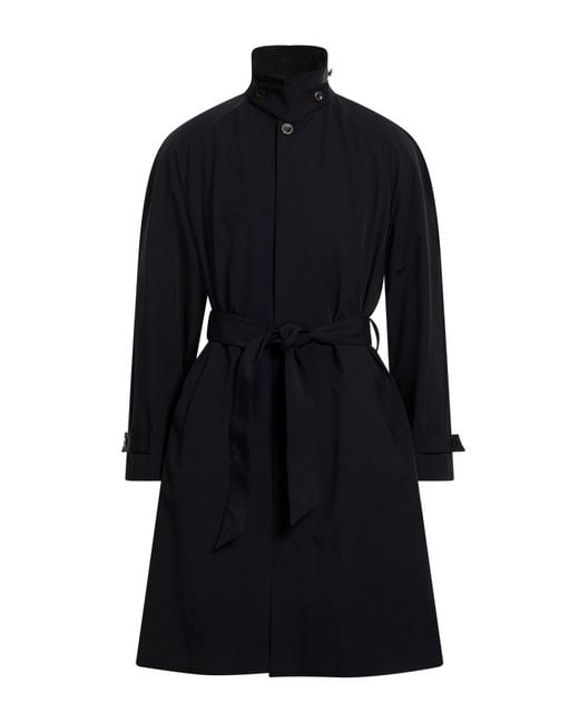 Giorgio Armani Blue Midnight Overcoat & Trench Coat Polyamide, Elastane for men