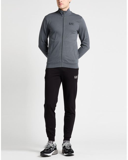 EA7 Gray Tracksuit Cotton, Elastane for men