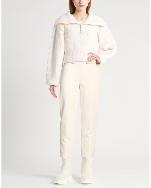 Elisabetta Franchi White Cream Pants Polyester, Elastane