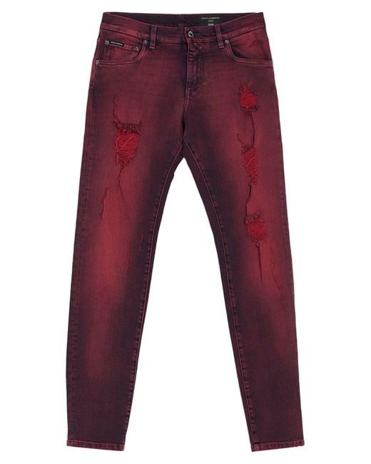 Dolce & Gabbana Red Jeans for men