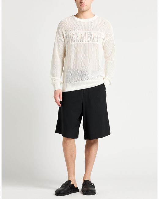 Bikkembergs White Cream Sweater Cotton for men