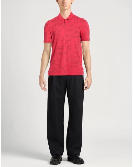 ARMANI EXCHANGE Red Polo Shirts for men