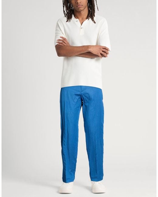 Isaia Blue Pants Cotton for men