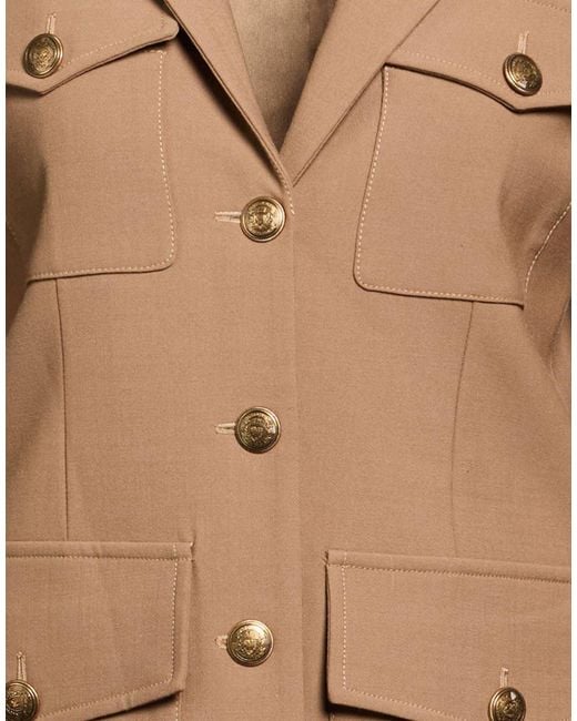 Semicouture Natural Jacket Polyester, Virgin Wool, Elastane