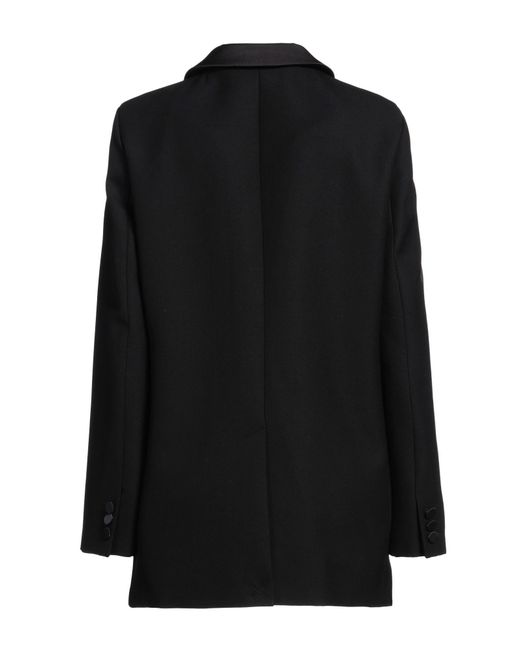 Sandro Black Blazer Polyester, Wool, Elastane