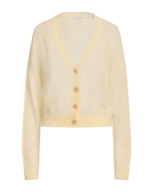 Brunello Cucinelli Natural Cardigan Mohair Wool, Polyamide, Wool, Ecobrass