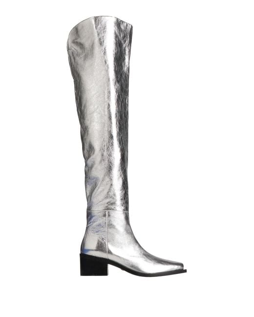 Stuart Weitzman White Boot Leather