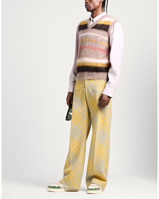 Burberry Yellow Pants Virgin Wool for men