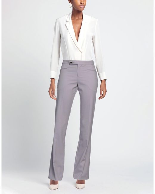 Isabelle Blanche Gray Lilac Pants Polyester, Viscose, Wool, Elastane