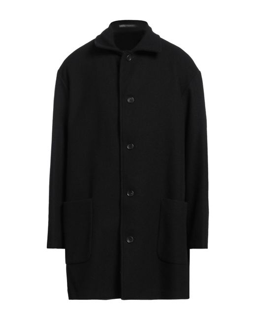 Yohji Yamamoto Black Coat Wool, Nylon for men