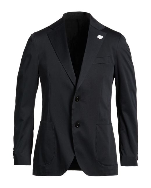 Lardini Black Blazer Cotton, Elastane for men