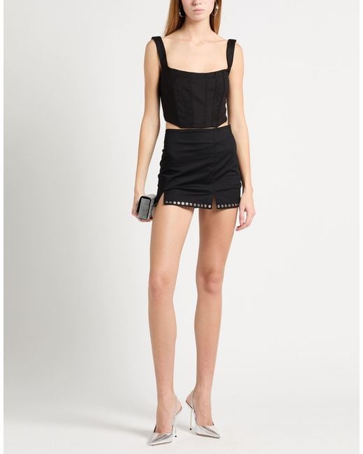 Ludovic de Saint Sernin Black Mini Skirt Cotton, Elastane