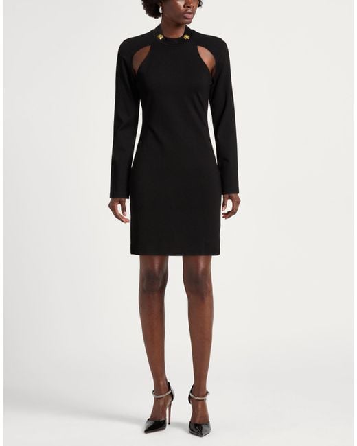 Gaelle Paris Black Mini Dress Viscose, Polyamide, Elastane, Polyester