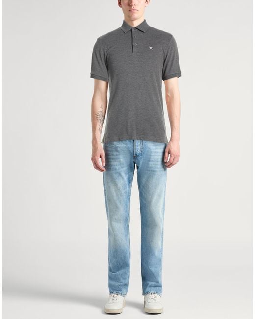 Hackett Gray Polo Shirt Cotton, Elastane for men