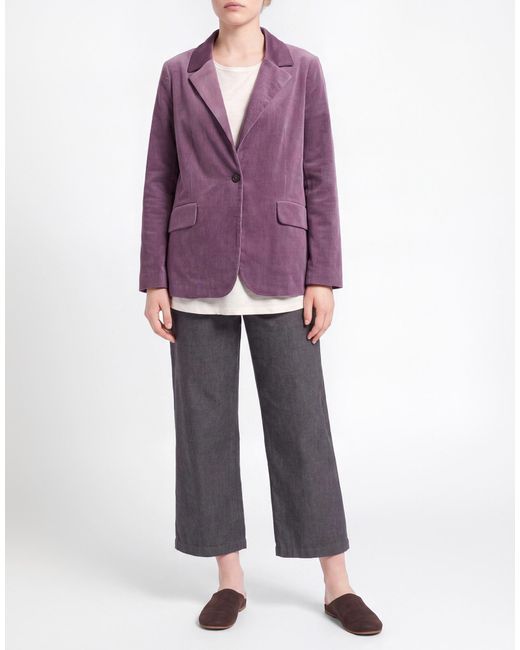 NEIRAMI Purple Blazer Cotton, Modal, Elastane
