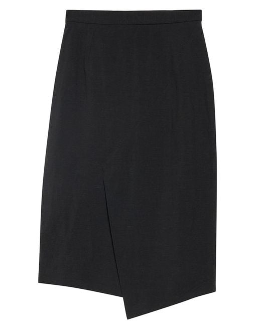 ALESSIA SANTI Black Midi Skirt Viscose, Linen