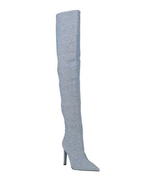 Pinko Blue Boot Textile Fibers