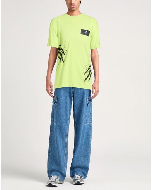 Philipp Plein Green Lime T-Shirt Polyester, Cotton for men