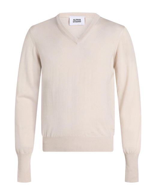 Alpha Studio Pullover in White für Herren