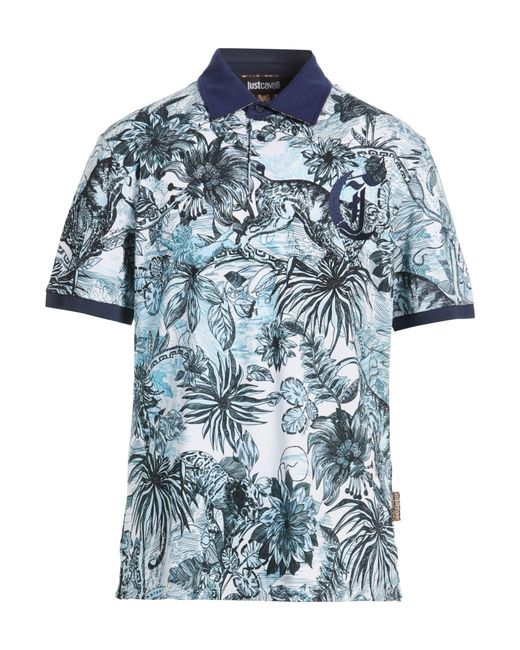 Just Cavalli Blue Polo Shirt for men