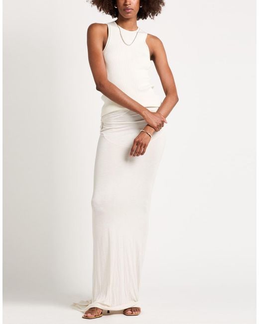 Rick Owens White Maxi Skirt
