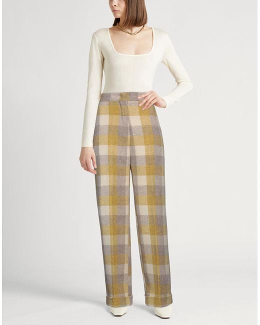 Erika Cavallini Semi Couture Gray Pants Wool, Polyamide