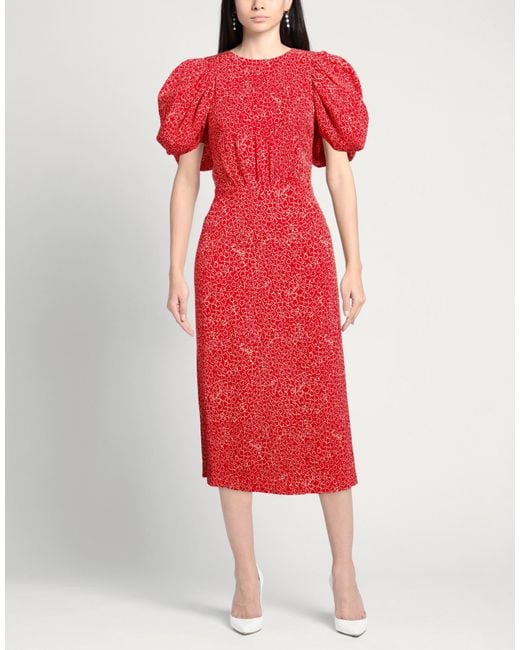 ROTATE BIRGER CHRISTENSEN Red Midi Dress