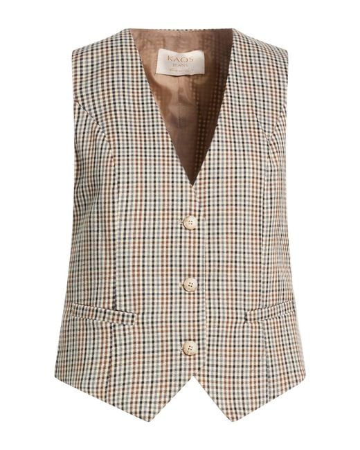Kaos White Tailored Vest Polyester, Viscose, Elastane