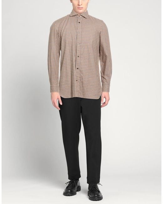 Giampaolo Brown Shirt Cotton for men