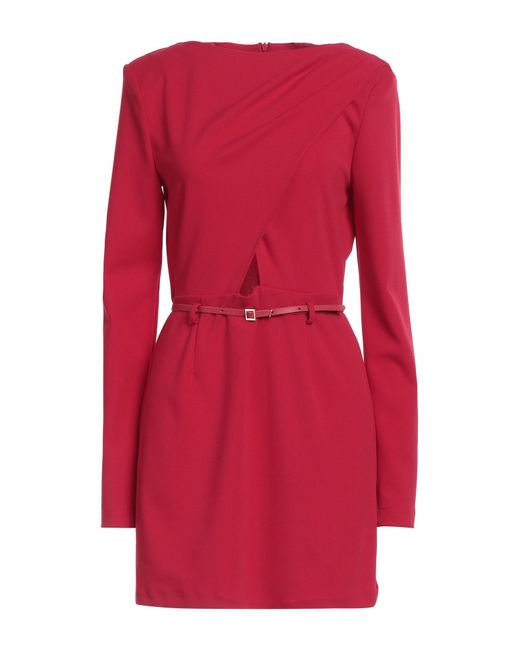 Imperial Red Mini Dress Polyester, Elastane