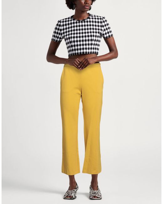 Maliparmi Yellow Pants Viscose, Nylon, Elastane