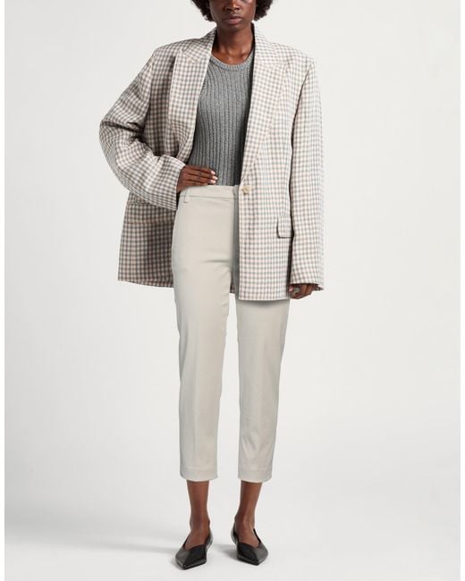 Dondup White Pants Cotton, Elastomultiester, Elastane