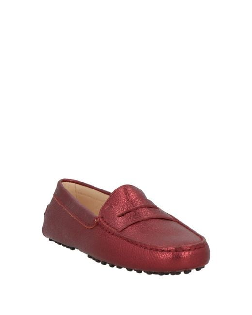 Tod's Red Loafers Leather