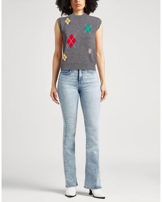 MSGM Gray Sweater Merino Wool, Cashmere