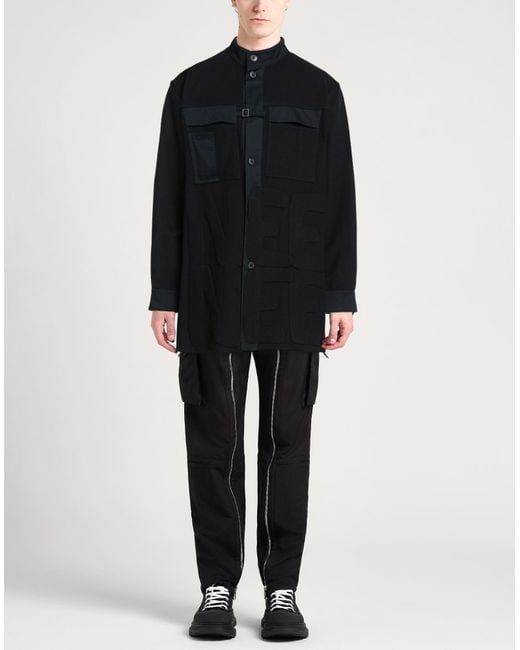Valentino Garavani Blue Shirt Virgin Wool, Polyamide, Cashmere, Cotton for men