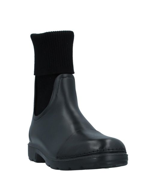 Ixos Black Ankle Boots Rubber, Textile Fibers, Soft Leather