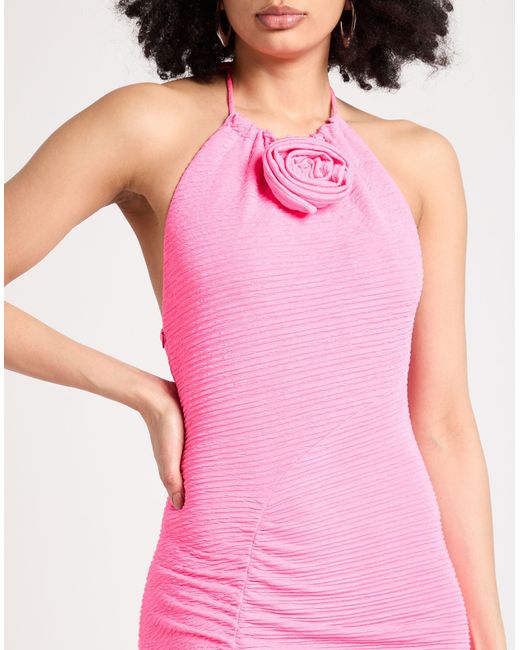 LANÇA PERFUME Pink Midi Dress Polyester, Elastane