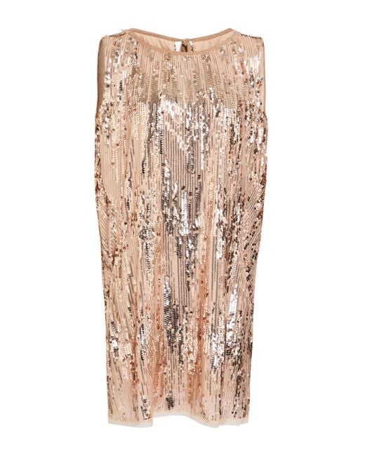 Talbot Runhof Natural Mini Dress Polyester, Elastane