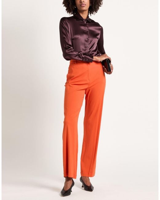 HEBE STUDIO Orange Pants Viscose, Elastane